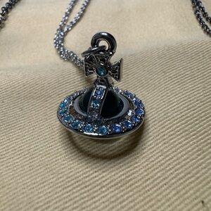 Vivienne Westwood Blue Glass Orb Necklace